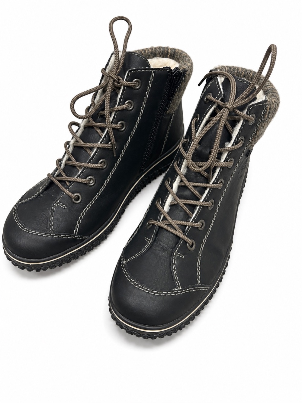 Rieker 1874 Lace-Up Winter Boots | Faux Fur Lined | Side Zip | EU 40